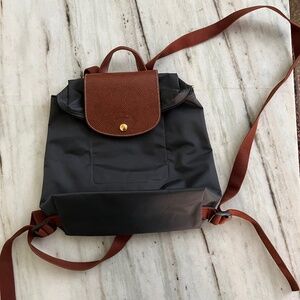 Longchamp Le Pliage Nylon Canvas Backpack - gunmetal